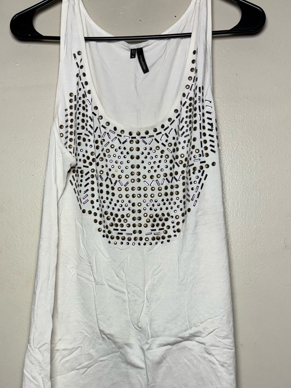 Maurices White Tank with Gold Stud Embellishment